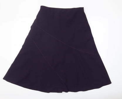 Marks and Spencer Women's Purple A-Line Midi Skirt Size 12