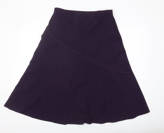 Marks and Spencer Women's Purple A-Line Midi Skirt Size 12