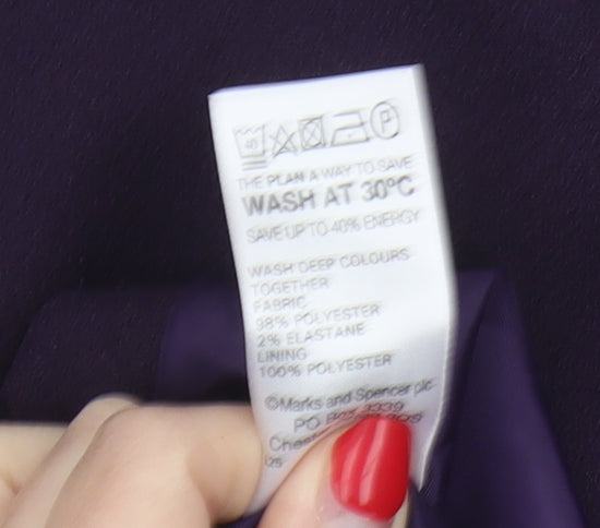 Marks and Spencer Women's Purple A-Line Midi Skirt Size 12