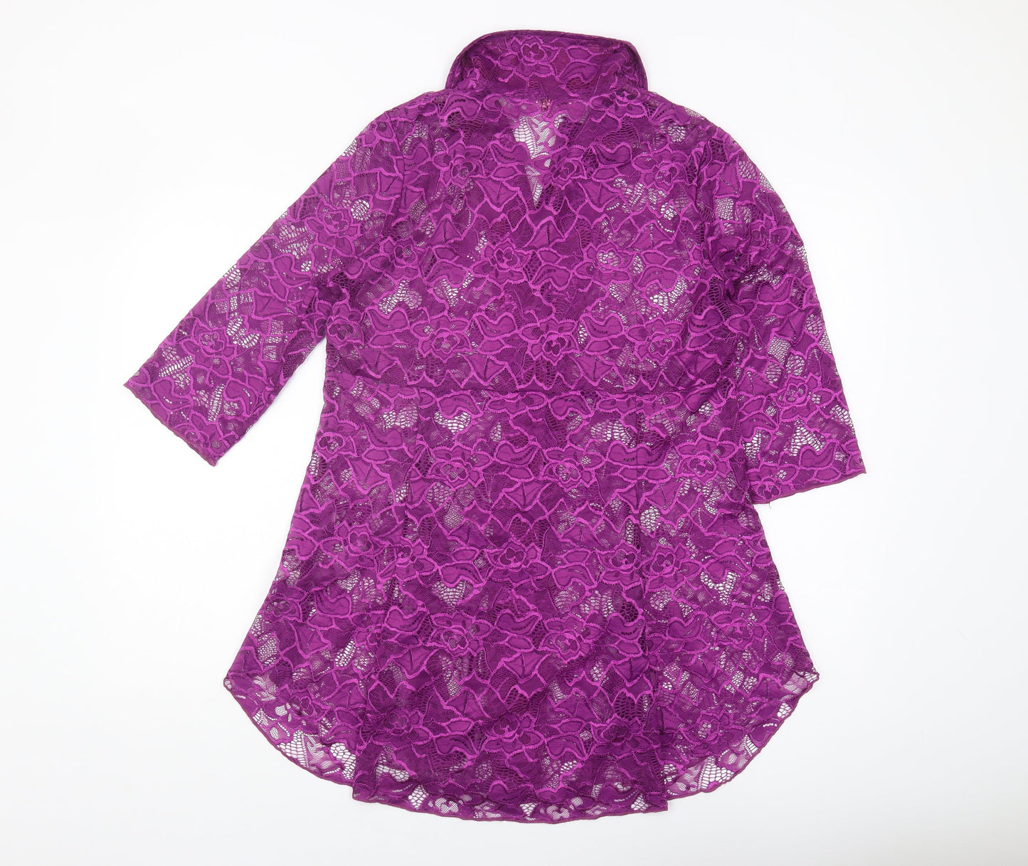 Womens UK Size L Michele Hope Purple Basic Blouse