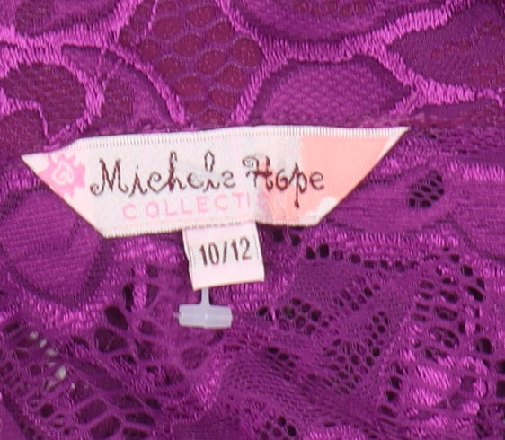 Womens UK Size L Michele Hope Purple Basic Blouse