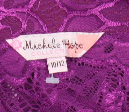 Womens UK Size L Michele Hope Purple Basic Blouse