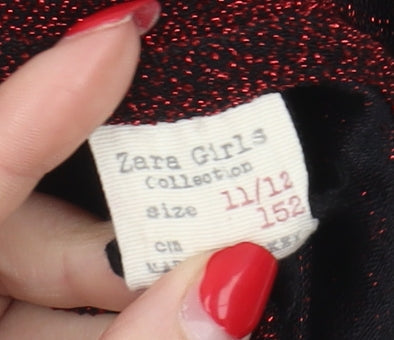 Zara Girls Red Long Sleeve Top 11-12 Years