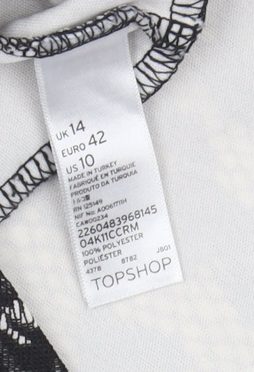 Womens UK Size 14 Topshop Multicoloured Basic Blouse