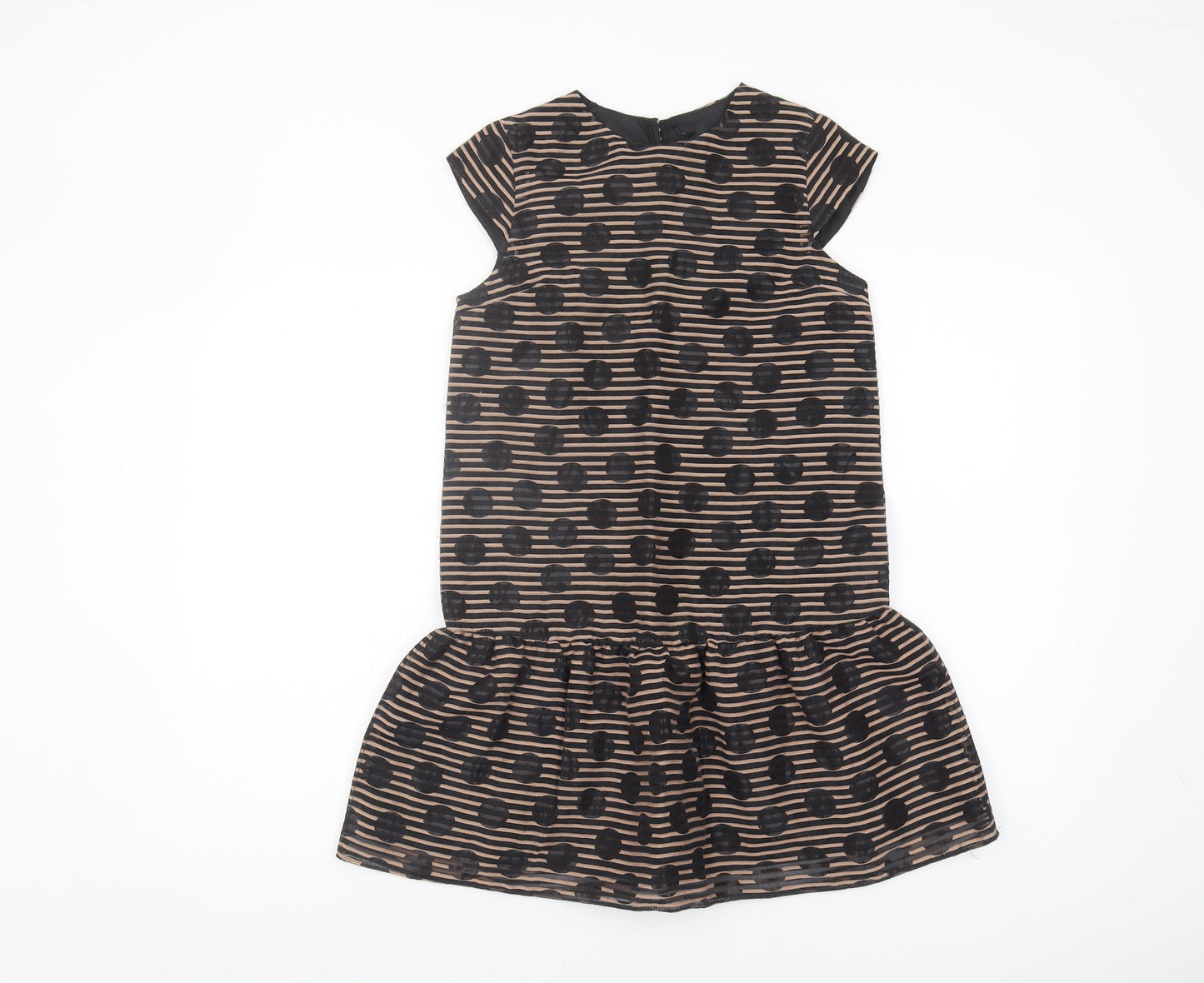 Next Girls Black Spotted Shift Dress 11 Years Casual Style
