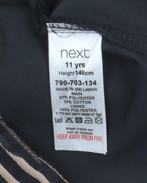 Next Girls Black Spotted Shift Dress 11 Years Casual Style