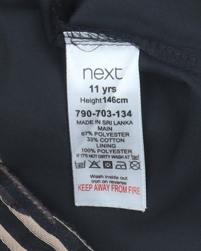 Next Girls Black Spotted Shift Dress 11 Years Casual Style
