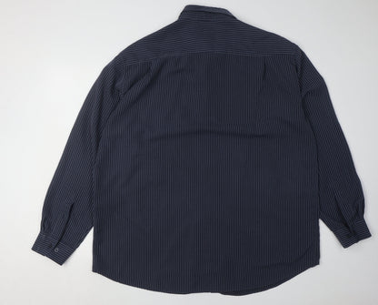 James Pringle Men's Blue 2XL Striped Long Sleeve Shirt