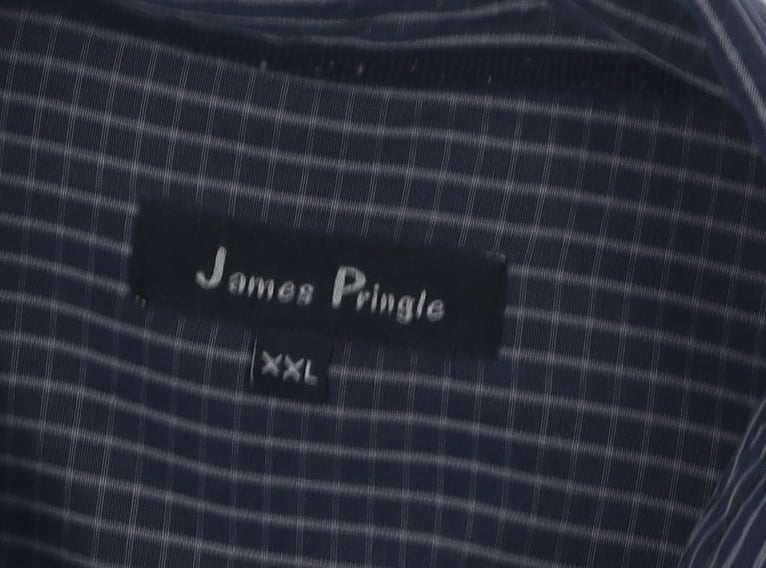 James Pringle Men's Blue 2XL Striped Long Sleeve Shirt