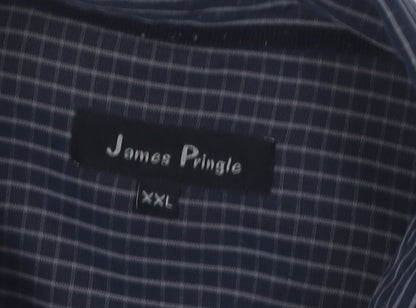 James Pringle Men's Blue 2XL Striped Long Sleeve Shirt