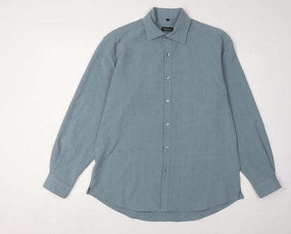 Lakeland Men's Blue Long Sleeve Button-Up Shirt S