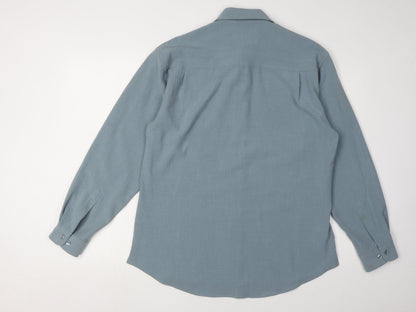 Lakeland Men's Blue Long Sleeve Button-Up Shirt S