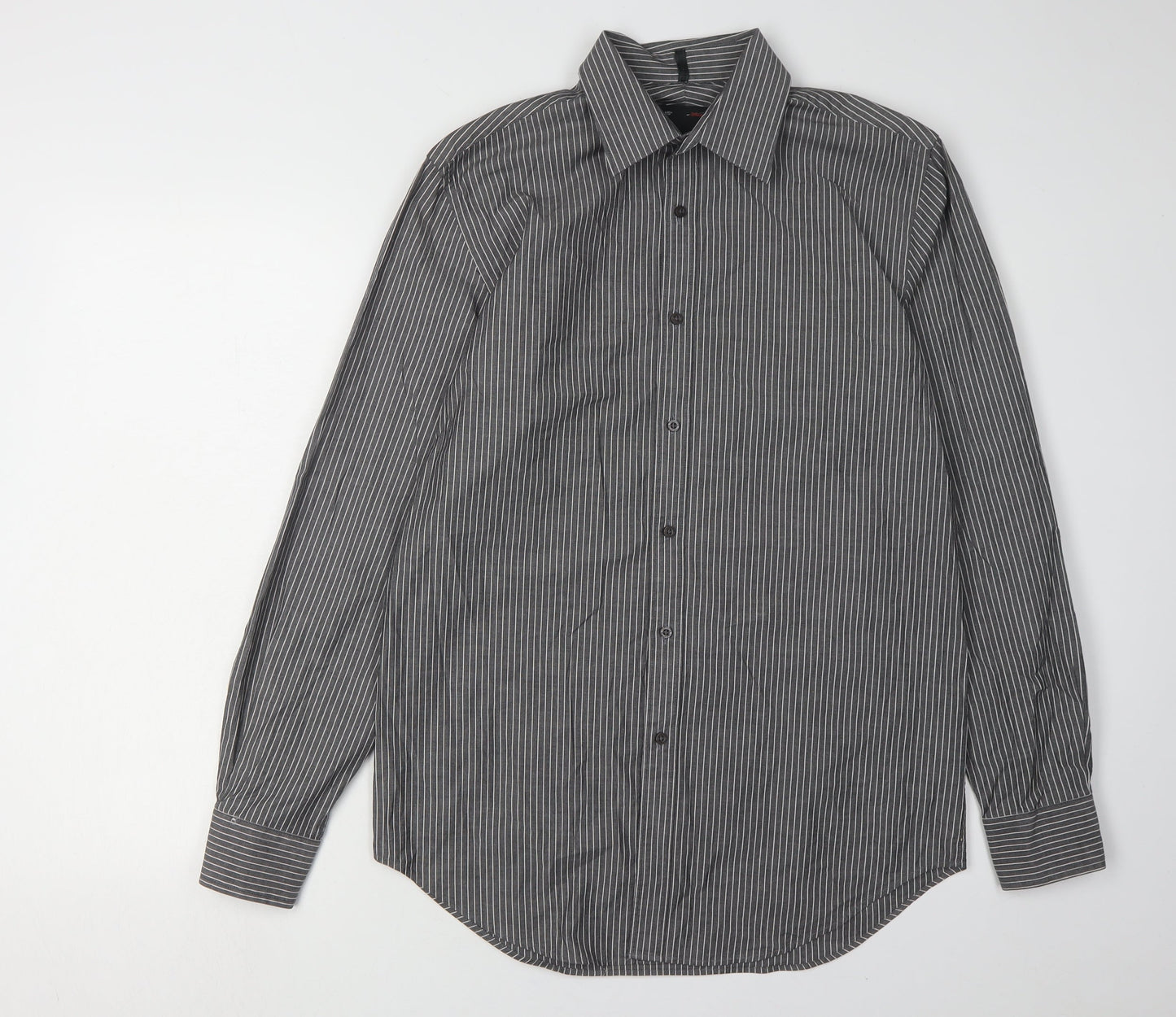 Redherring Men's Black Striped Button-Up Shirt 15