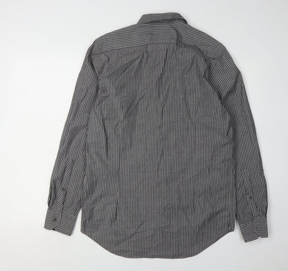 Redherring Men's Black Striped Button-Up Shirt 15