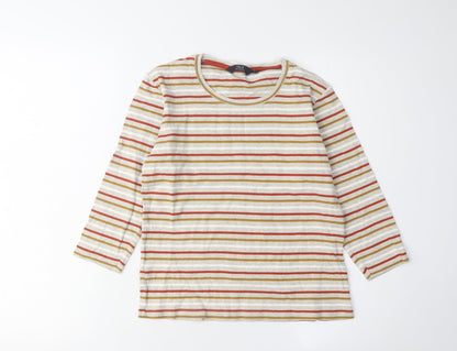 Womens UK Size S ISLE ESSENTIALS Multicoloured Basic T-Shirt