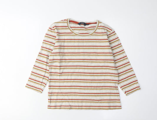 Womens UK Size S ISLE ESSENTIALS Multicoloured Basic T-Shirt