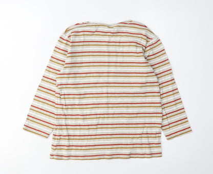 Womens UK Size S ISLE ESSENTIALS Multicoloured Basic T-Shirt