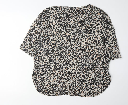 New Look Women's Multicoloured Animal Print Top