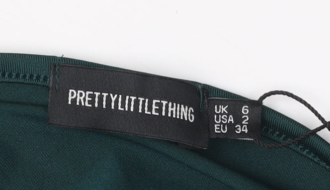 PrettyLittleThing Green Women's Dress, Size 6, Elegant