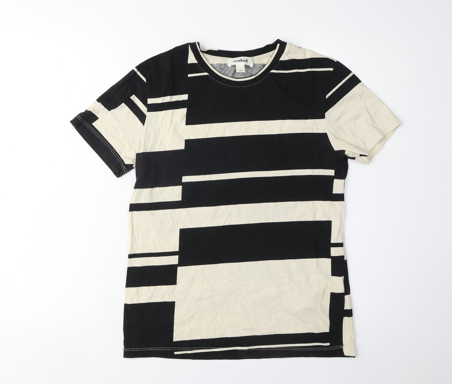 Womens UK Size S Soaked Multicoloured Basic T-Shirt