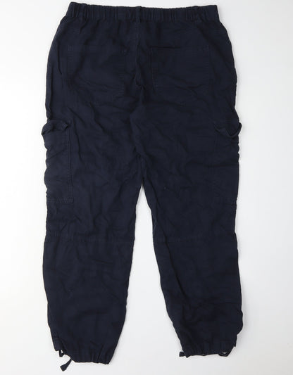 Red Button Women's Blue Cargo Trousers Size 10