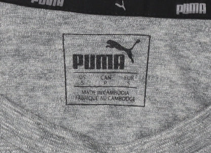 Puma Men's Grey T-Shirt, Size S, Logo Accents, Activewear