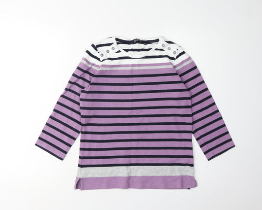 Womens UK Size 10-12 Isle Essentials Multicoloured Basic T-Shirt