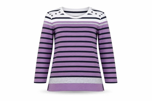 Womens UK Size 10-12 Isle Essentials Multicoloured Basic T-Shirt
