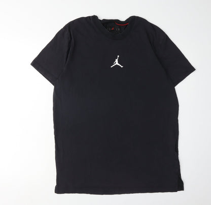Jordan Men's Black T-Shirt Medium Crew Neck with Logo