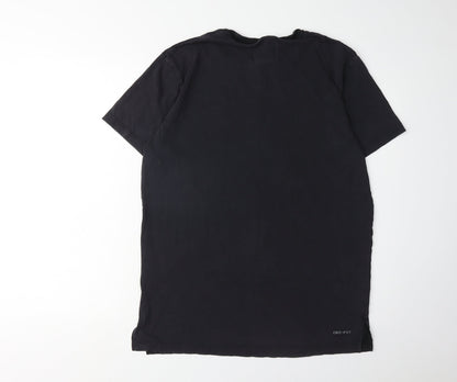 Jordan Men's Black T-Shirt Medium Crew Neck with Logo