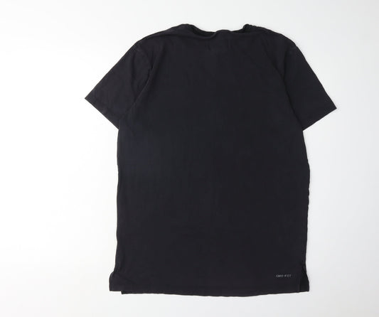 Jordan Men's Black T-Shirt Medium Crew Neck with Logo