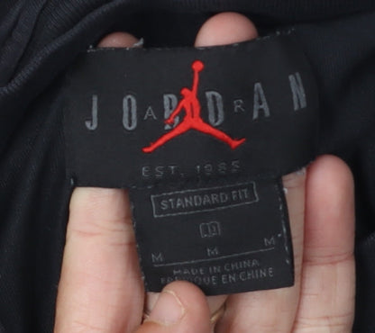 Jordan Men's Black T-Shirt Medium Crew Neck with Logo