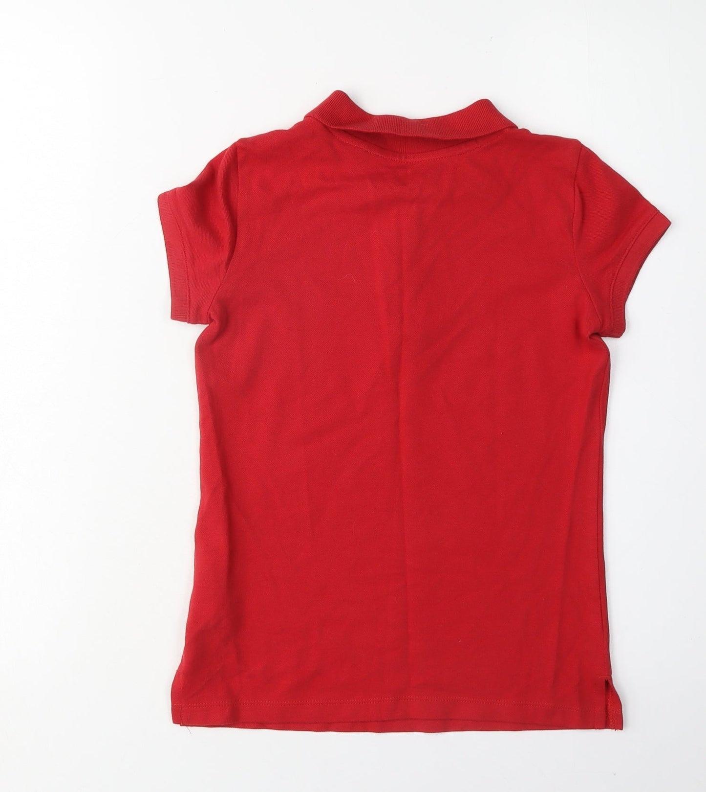 Old Navy Girls Red Polo Shirt M Short Sleeve Cotton