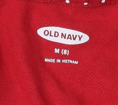 Old Navy Girls Red Polo Shirt M Short Sleeve Cotton