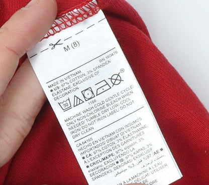 Old Navy Girls Red Polo Shirt M Short Sleeve Cotton