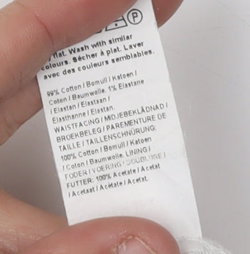 River Island Women's Floral Trousers, White, Size 12