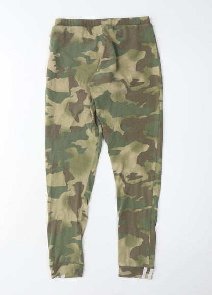 Adidas Girls Green Camouflage Ankle Leggings Size 8