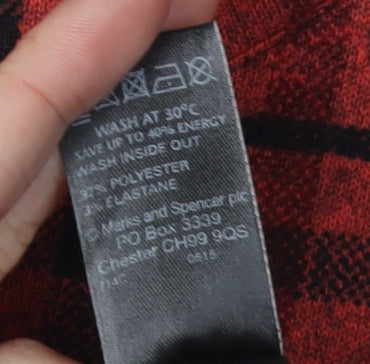 Marks and Spencer Women's Red Plaid Top, Size 12