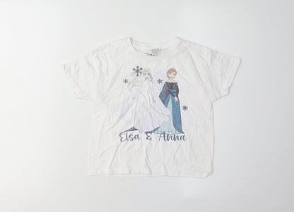 Disney Girls Elsa & Anna T-Shirt 3-4 Years White