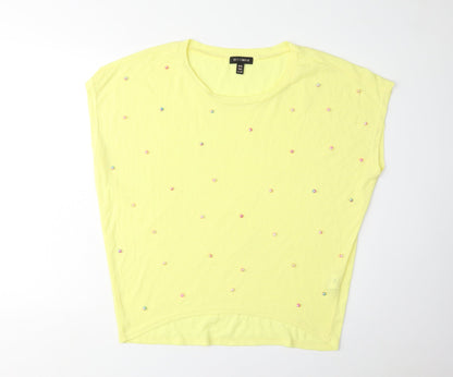Womens UK Size M QED London Yellow Basic Blouse