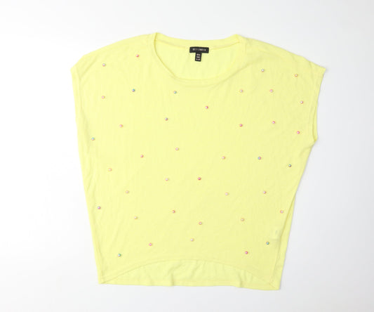 Womens UK Size M QED London Yellow Basic Blouse