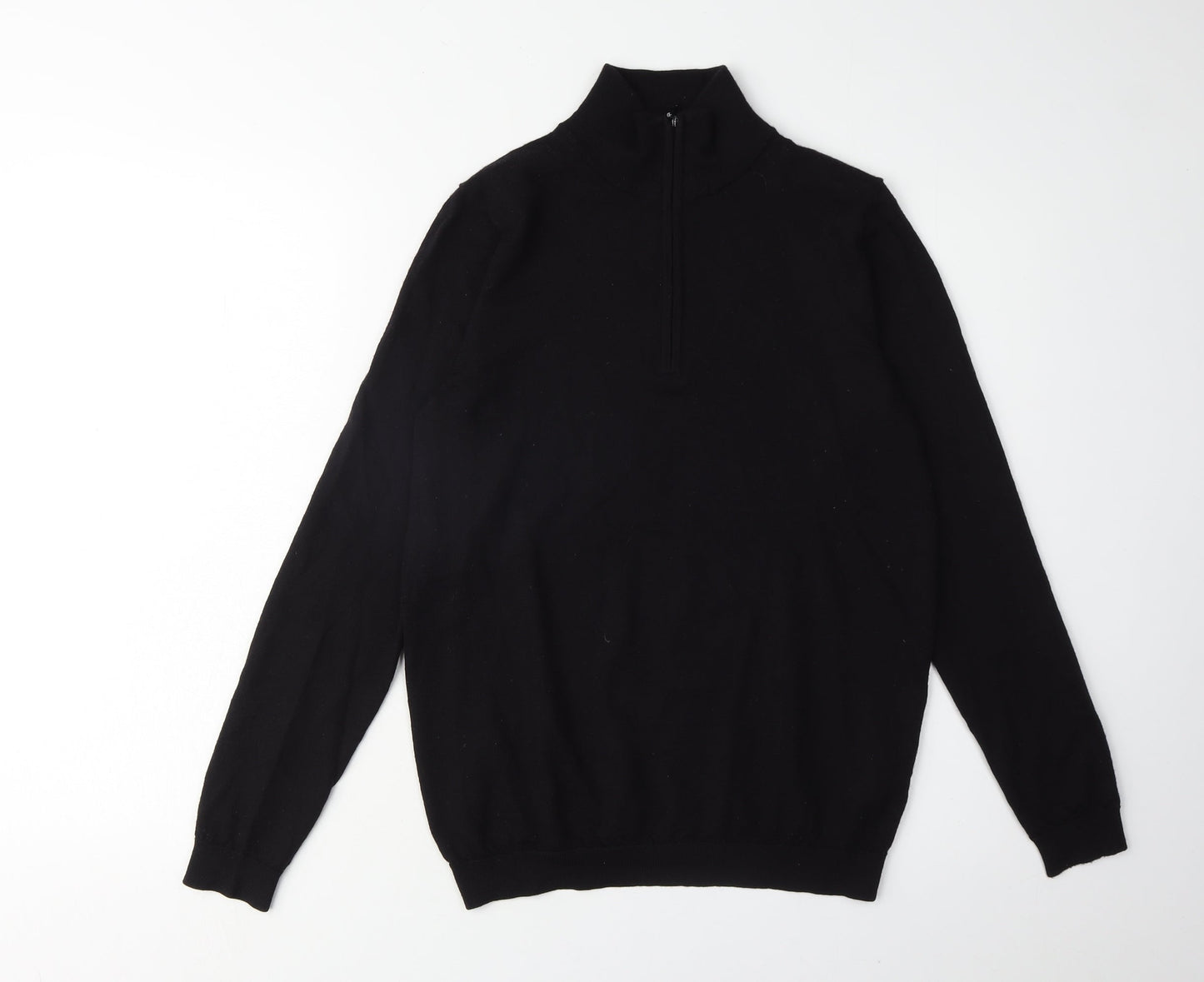 Mark Law Men's Black Wool Pullover Jumper, Size S