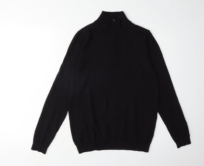 Mark Law Men's Black Wool Pullover Jumper, Size S