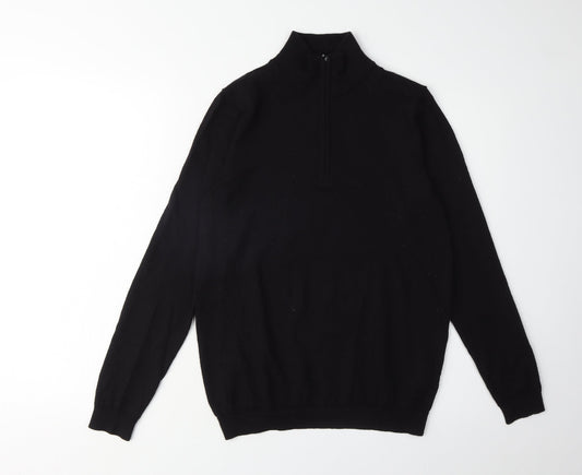 Mark Law Men's Black Wool Pullover Jumper, Size S
