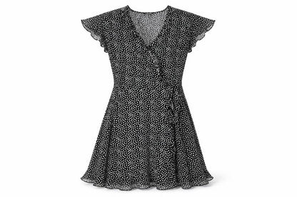 Missguided Women's Black Polka Dot Dress, Size 8, V-Neck