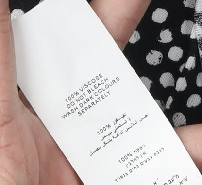 Missguided Women's Black Polka Dot Dress, Size 8, V-Neck