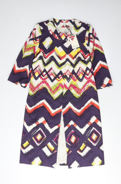 Linea Women's Multicoloured Geometric Coat Size 8