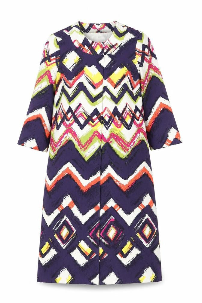 Womens UK Size 8 Linea Multicoloured Overcoat