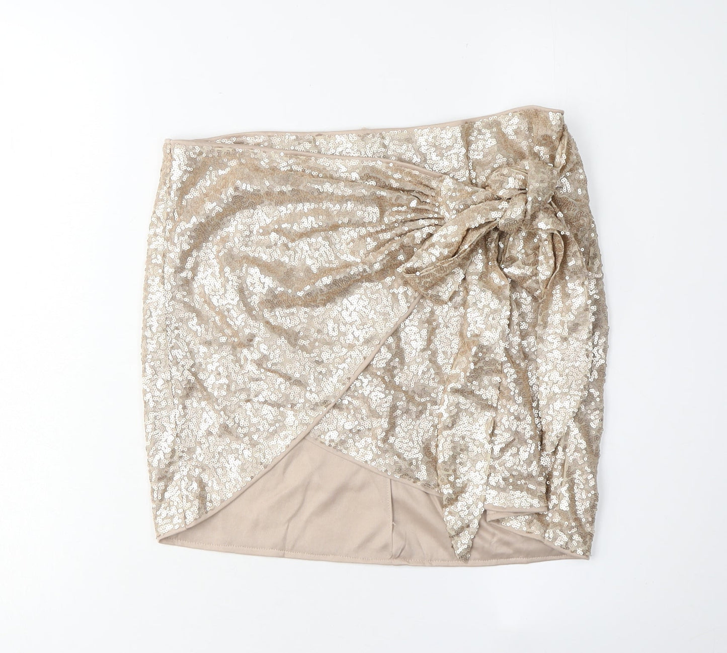 Cider Women's Gold Wrap Skirt, XL, Sequin Party