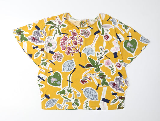Womens UK Size M Klass Yellow Basic T-Shirt